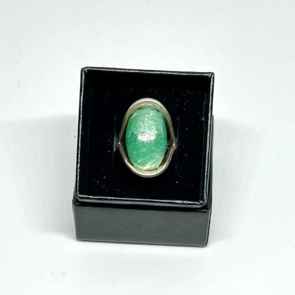 Vintage Aventurine Silver Ring